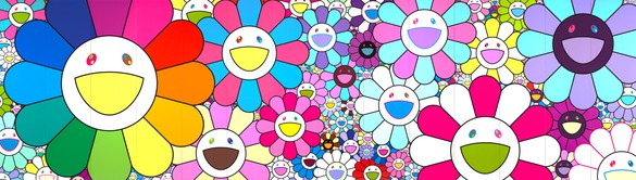 Takashi Murakami, Pop Up Flower, 2020 Acrylic on canvas mounted on aluminum frame, 16 feet 4 ⅞ inches × 57 feet (5 × 17.4 m)©️ 2020 Takashi Murakami/Kaikai Kiki Co., Ltd. All rights reserved