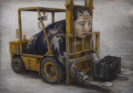 Tetsuya Ishida, Gripe, 1997 Acrylic on canvas mounted on board, 16 ⅝ × 23 ⅜ inches (42 × 59.4 cm)© Tetsuya Ishida Estate