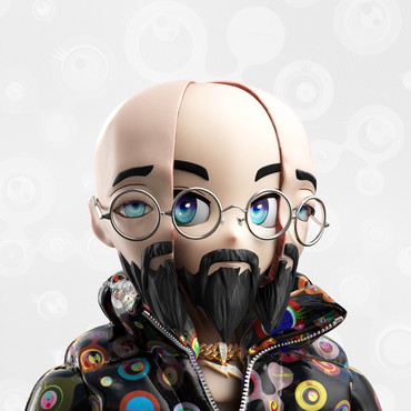 Painting of Takashi Murakami as an avatar