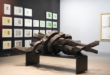 Installation view, Malelade: Georg Baselitz zum 85. Geburtstag, Pinakothek der Moderne, Munich, August 30–October 22, 2023. Artwork © Georg Baselitz 2023. Photo: Zeynep Oktay/PIN 