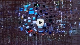 Detail of Sarah Sze's multimedia installation Plein Air.