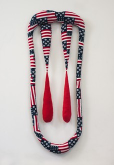 Sterling Ruby, VAMPIRE 47, 2011 Fabric and fiberfill, 84 × 45 × 4 inches (213.4 × 114.3 × 10.2 cm)© Sterling Ruby