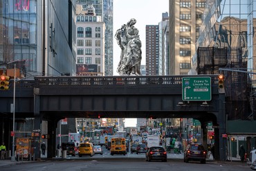 Rendering of Rachel Feinstein’s 22-foot-tall cast aluminum sculpture Dorothy for the High Line Plinth. Artwork © Rachel Feinstein