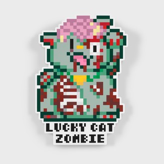 Takashi Murakami, Murakami Lucky Cat Zombie, 2023 Acrylic on canvas mounted on wood panel, 22 ⅝ × 16 inches (57.5 × 40.7 cm)©️ 2023 Takashi Murakami/Kaikai Kiki Co., Ltd. All rights reserved