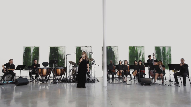 Isabella Summers performing in an exhibition of work by Cy Twombly at Gagosien, Beverly Hills