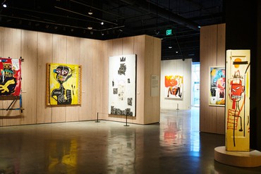Installation view, Jean-Michel Basquiat: King Pleasure©, Grand LA, Los Angeles, March 31–October 15, 2023. Artwork © The Estate of Jean-Michel Basquiat. Licensed by Artestar, New York 