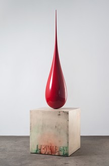 Sterling Ruby, SCXV3ST/BD, 2012 Fiberglass, wood, spray paint, and formica, in 2 parts, drop: 84 × 19 × 19 inches (213.4 × 48.3 × 48.3 cm), pedestal: 36 × 34 × 34 inches (91.4 × 86.4 × 86.4 cm)© Sterling Ruby