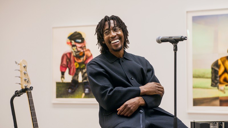 Raphael Saadiq in Nathaniel Mary Quinn: NOT FAR FROM HOME; STILL FAR AWAY at Gagosien, 980 Madison Avenue, New York